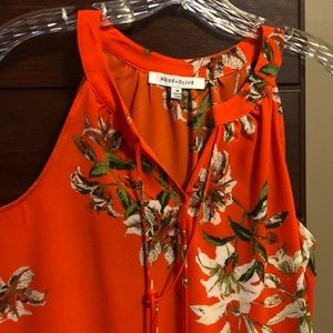 Rose & Olive sleeveless orange flower top